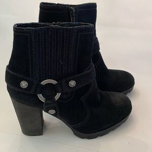 Zodia Aidan Black Suede Ankle Boots Sz 6.5
